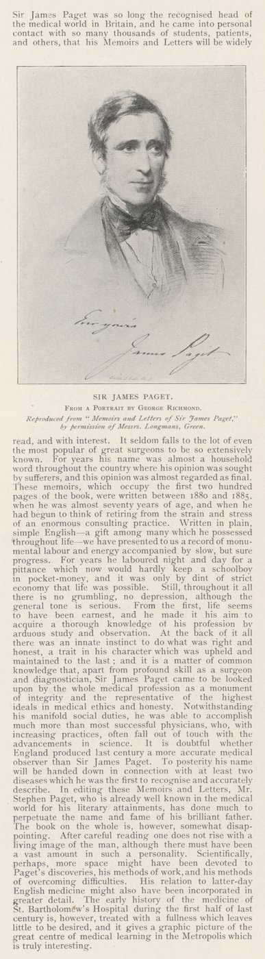 Sir James Paget door George Richmond